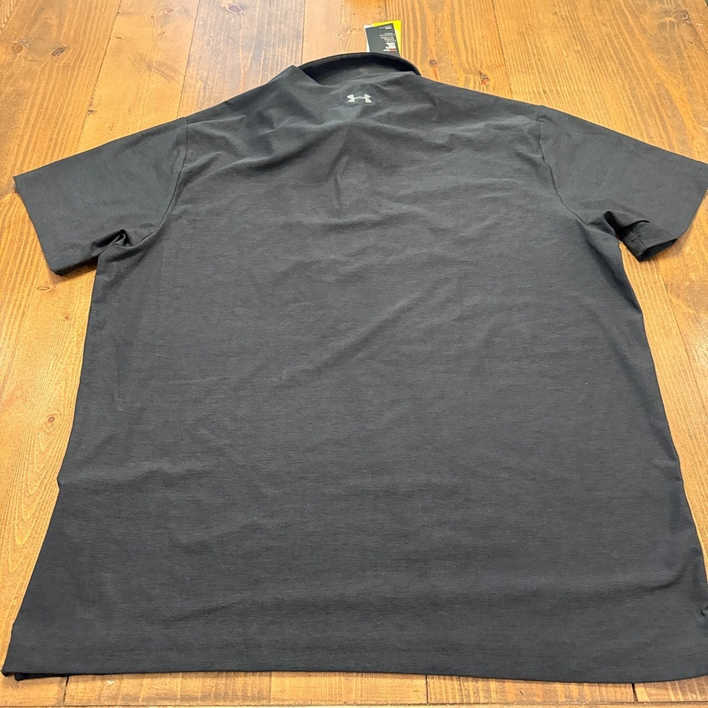 NWT Under Armour Loose Fit Athletic Tech Polo Shirt Men Black Golf Heatgear - Picture 6 of 7